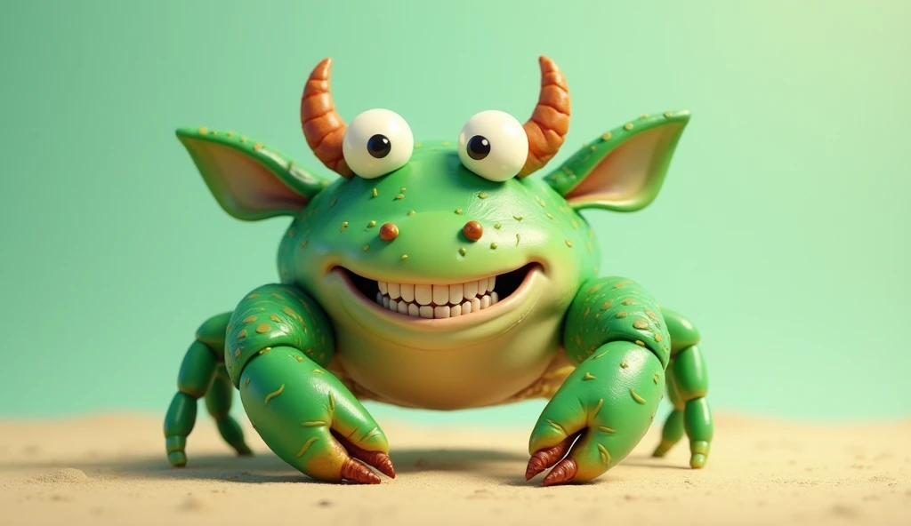 Green cow crab smile