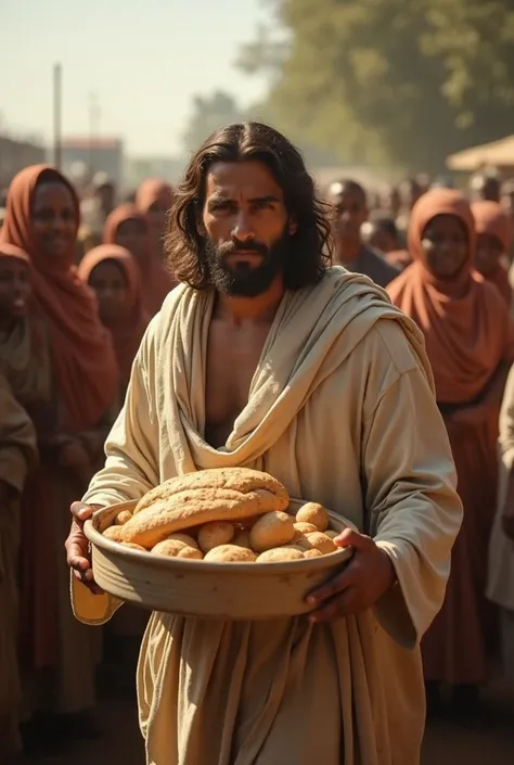 During a worldwide hunger crisis, Jesus appears at a major humanitarian aid event. He takes a single loaf of bread and a fish, blesses them, and multiplies them, feeding thousands of people. How would the modern world interpret this miracle