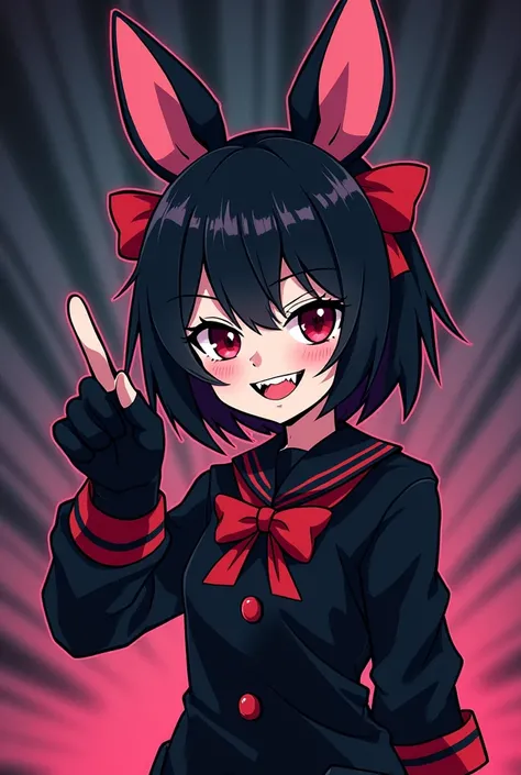 Kuromi doing the Fak sign