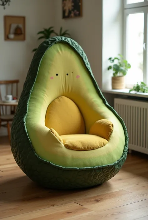 An armchair in the shape of an avocado
