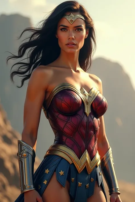 Naked wonder woman with Gal Gadot's face stands tall