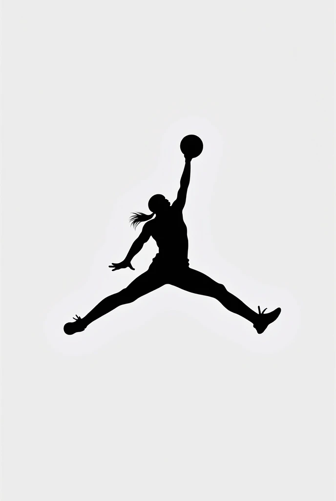 Logo similar to Jordan's but with Yulimar Rojas jumping in black and white