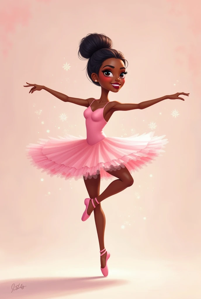 Cartoon of a black  ballerina