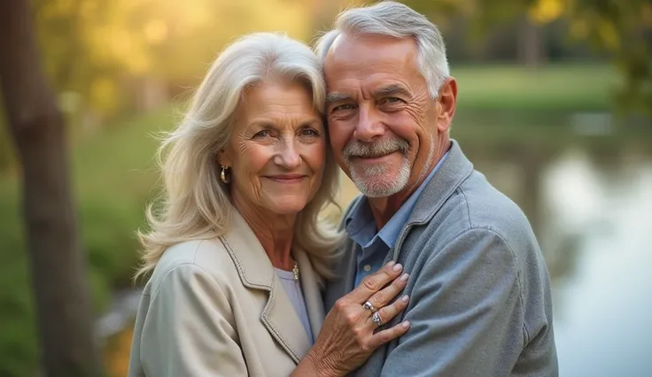 photo of a beautiful married couple 40 years.