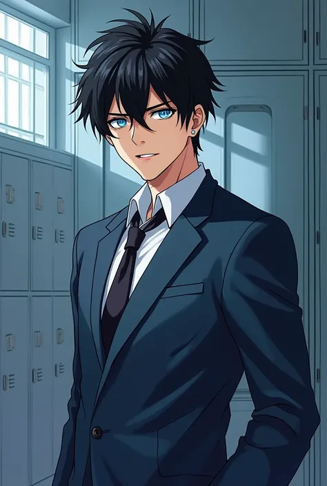 Black haired, bully, blue eyed, high school boy,Seme,manwha 