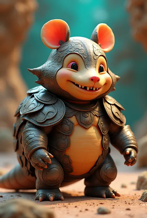 create an armadillo anthropomorphic be radical and cute