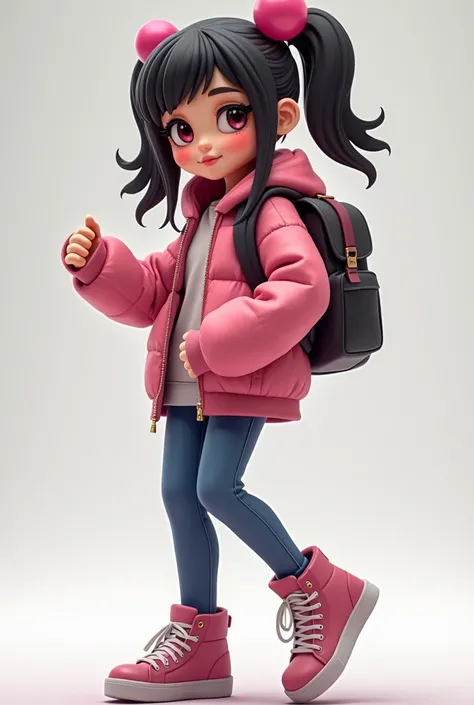 a close up of a cartoon character with a backpack and a backpack, roblox avatar, she is dancing. realistic, upper body avatar, anime vtuber full body model, second life avatar, holding a pudica pose, imvu, look like someone is dancing, roblox, pudica pose,...