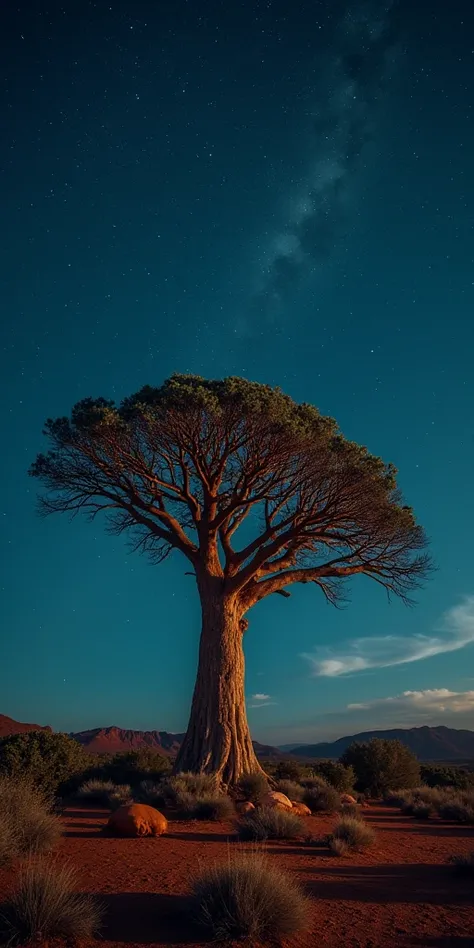 baobab in the mars at night