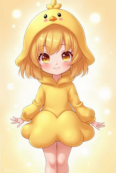 Anime-like girl wearing chick clothes