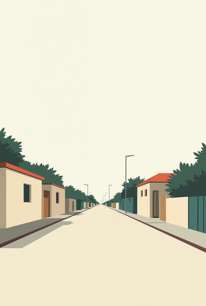 minimalist illustration of houses on Carabobo Street in the state of Zulia in Venezuela seen from the front