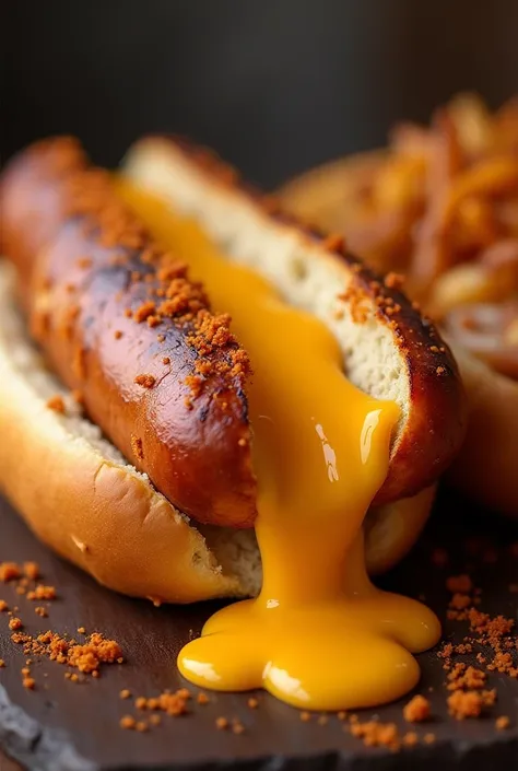 cheddar hot dog