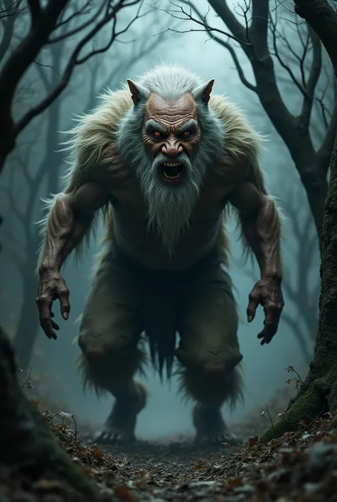 Make an old man of Asian origin turn into a werewolf