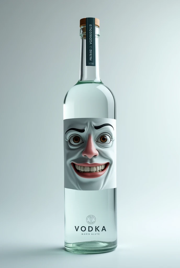 Make a vodka bottle with a face