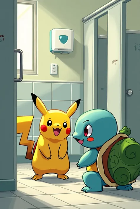 Picture of some Pokemon going to the bathroom or