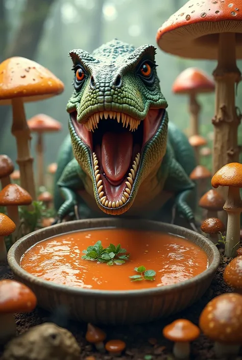 Trex mushroom soup (not the whole Trex)