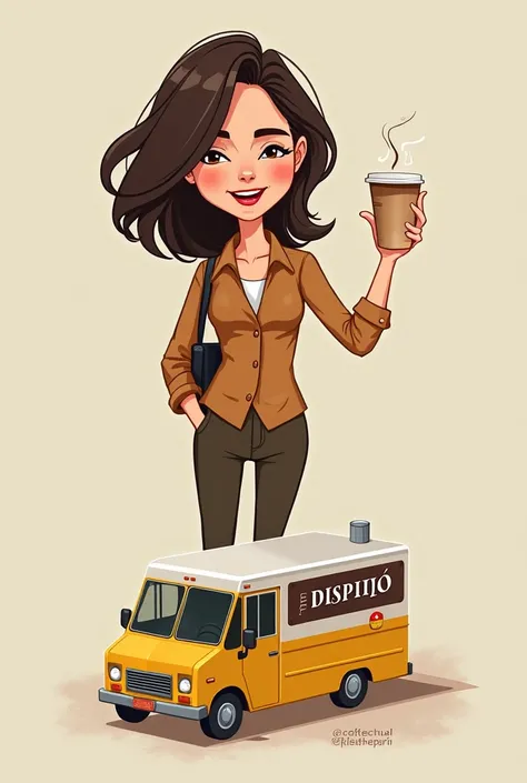 Make me a logo thinking about this:  BUYER PERSONA  para el food truck llamado Coffee on the Go:
 
 BUYER PERSONA :  Elsa Pedraza ,  “La Profesional Apurada”
• Age :  24 years
• Gender :  Female
• Occupation :  Customer service executive at DHL
• Location ...