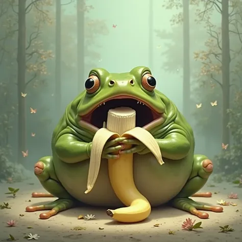 Eaten banana frog