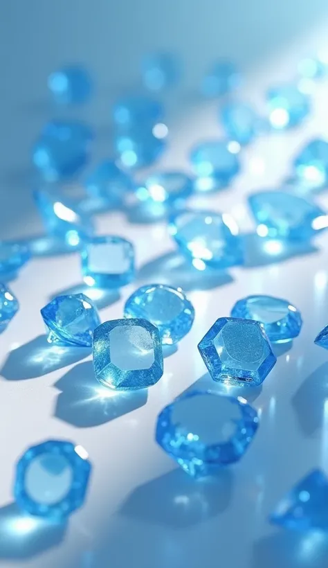 Light blue jewels are scattered