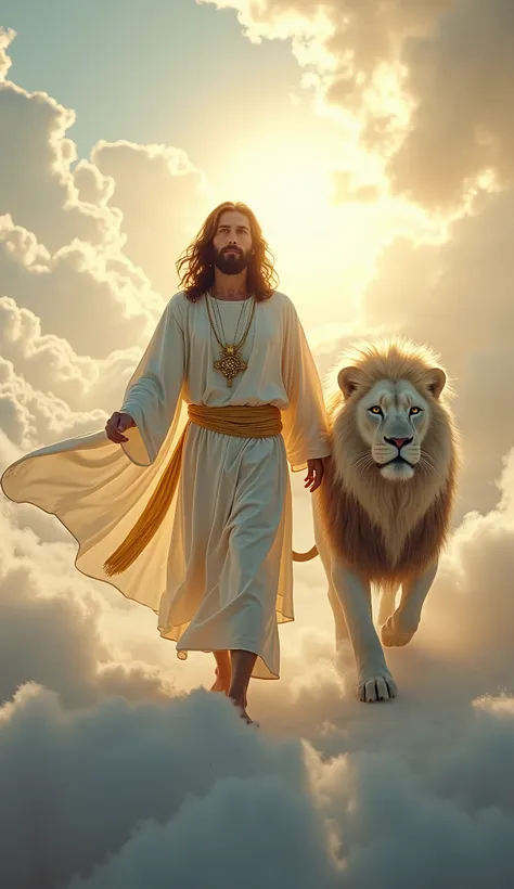 Highly detailed, ultra-realistic, 32k resolution, cinematic lighting, finely textured, intricate details, atmospheric depth, photo-realistic masterpiece, professional-grade composition.
A majestic and divine scene featuring Jesus Christ walking on etherea...