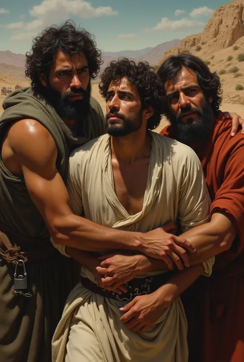  Create the image of Joseph from the Bible when he is taken by his brothers as a slave to be sold 