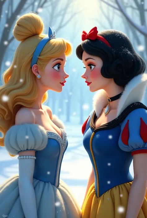 Cinderella Staring at Snow White 