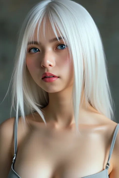 Image of a sexy young girl.
ultra real, figure, High resolution, 8K, very detailed, Best figure, detailed and beautiful blue eyes, highest quality, Super detailed, masterpiece, wallpaper, detailed face, Generate a highly realistic image, NSFW, albino hair,...