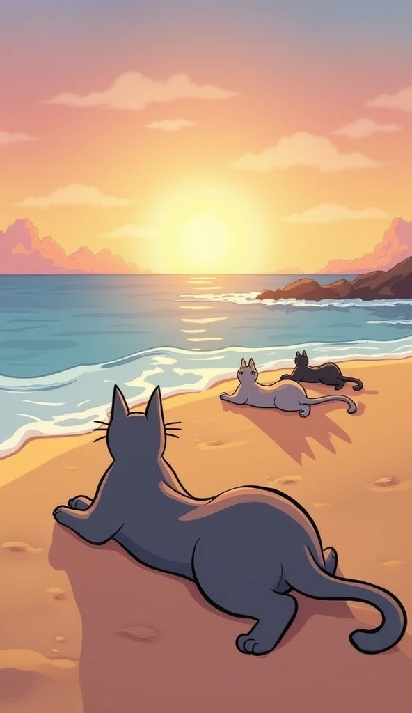 Scene 10: The Escape – Mission Accomplished (For Now)
Setting: A serene beach at sunset, the sky painted in soft hues of orange and pink.
Description: After saving the world, Ethan Cat and his team find a moment of peace before the next challenge.
Mood: Tr...