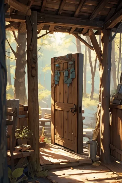 A door nestled in the wilderness