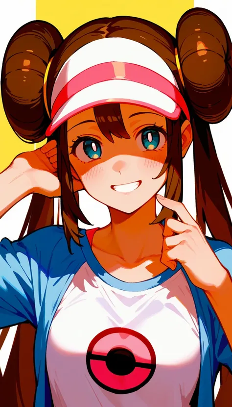 score_9, score_8_up, score_7_up, 1girl, solo, rosa (pokemon), looking at viewer, upper body, smile