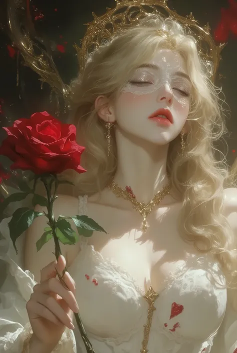 Best quality,masterpiece,ultra high res,beautiful, extremely detailed face, perfect lighting, perfect face, 16k, beautiful women, 1 garota , 16k, Best quality,masterpiece,ultra high res,beautiful, extremely detailed face, 16k, An angel holding a bloody ro...