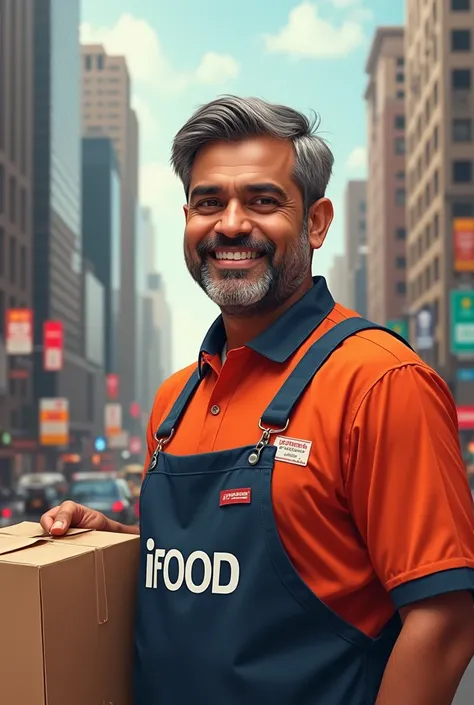 Create an image of an Indian named Amir who works at iFood