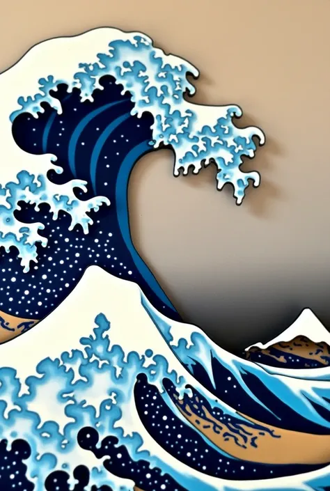 a close up of a puzzle board with a picture of a wave, inspired by Hokusai, inspired by Katsuchika Hokusai, great wave of hokusai, inspired by Katsushika Hokusai, detailed sea, great wave, hokusai style, the great wave off kanagawa, great wave off kanagawa...