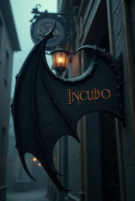 Bat wings with the word incubo shop