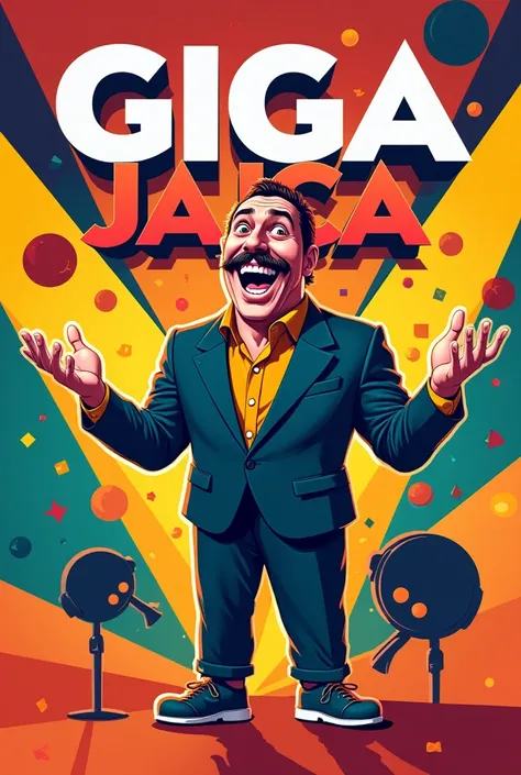 Poster promoting a stand-up show "Giga jajca"