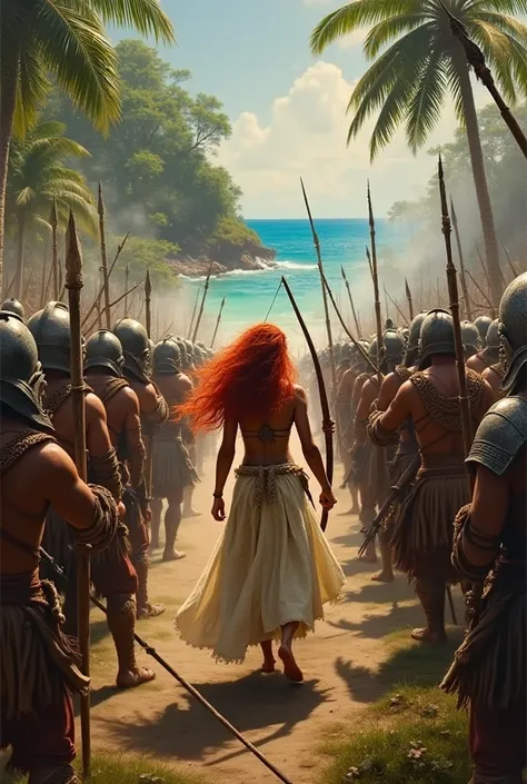 Taínos at war with the Spaniards and Princess Merida arrives to reach La Paz between the Taínos and the Spaniards 