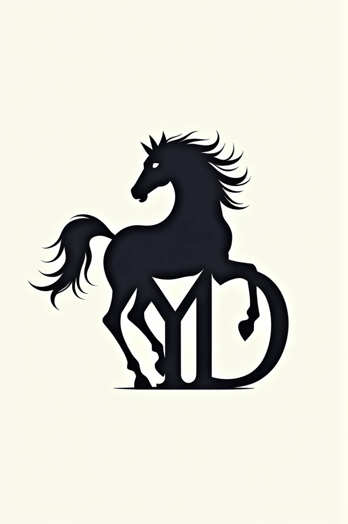 Create a horse logo with the letters YD