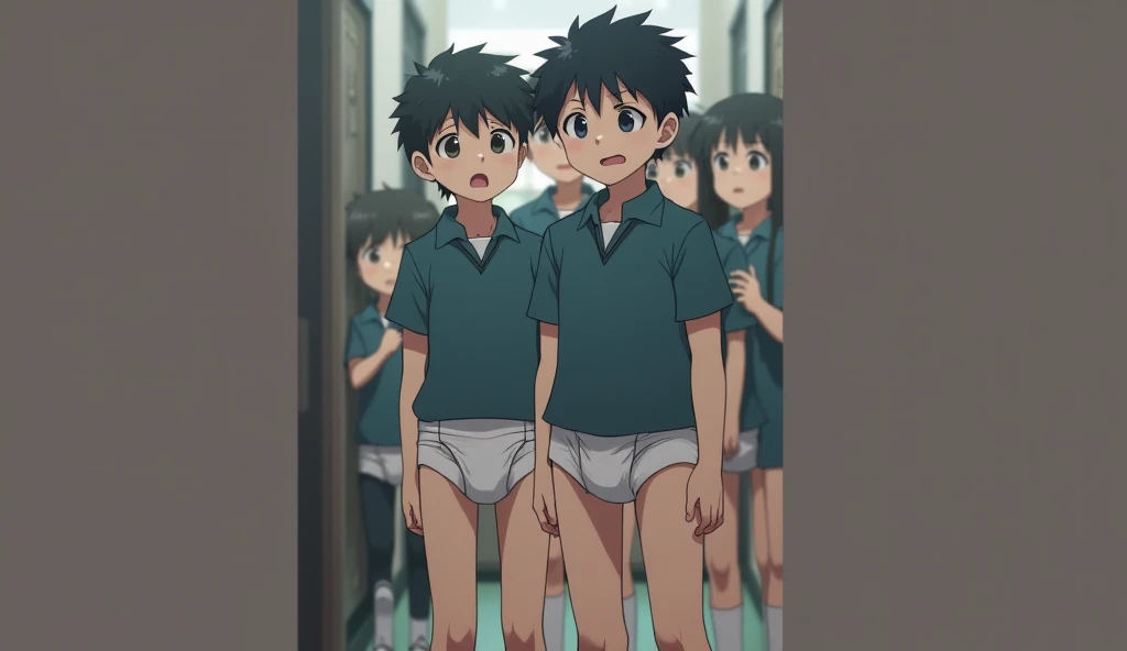 Diapers, boys, high school students, uniforms, kindergarten, shame, Japanese