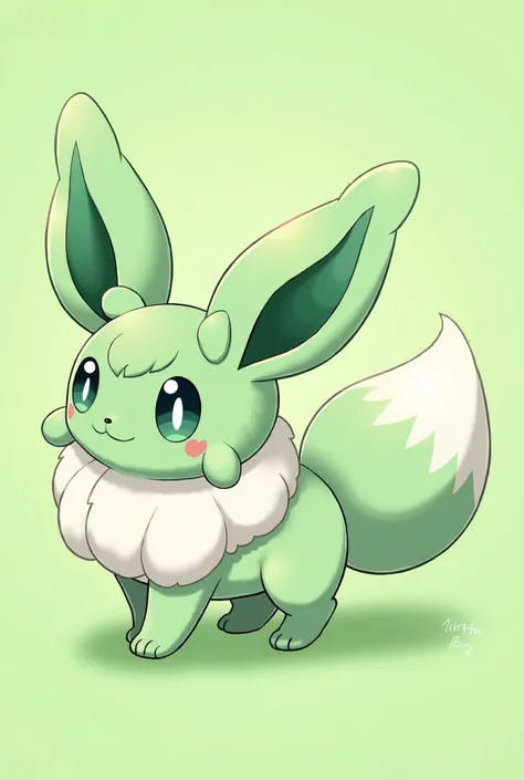 Create a completely new eveelution. It has to be cute. I need it to be green pastel. Make it original