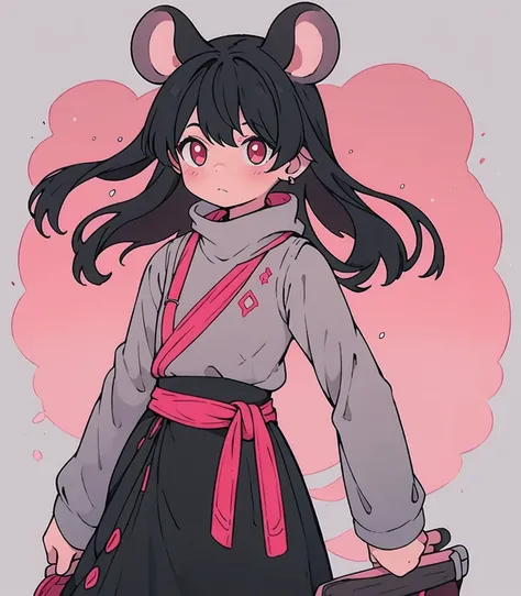 
Mina(Grey Mouse)   Skin Tone Ideas (Rosy):

Warm Rosy – A soft, warm pinkish hue with a hint of peach, giving her a healthy, flushed look.  


 Sleek, straight black hair that falls just below her shoulders, keeping it simple and elegant with mouse ears. ...