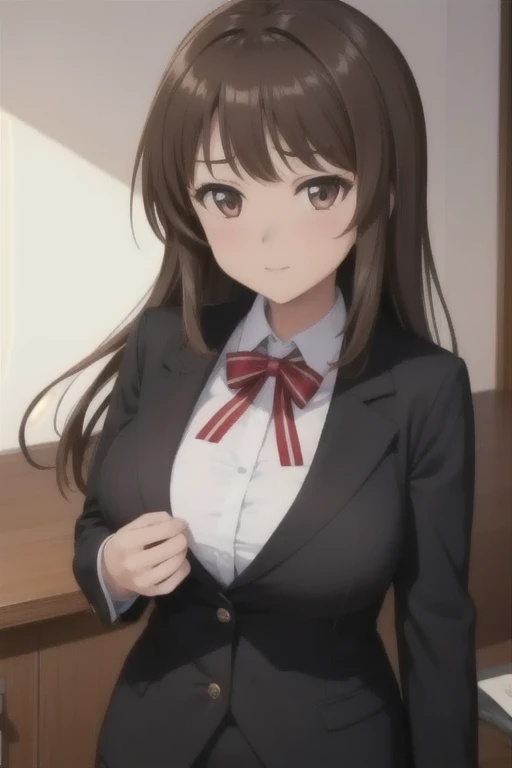 nishizumi shiho,large breasts,suit,