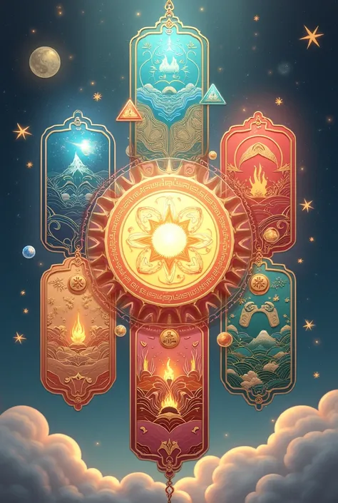 Photo of paper talismans according to a magical heavenly pattern, carpentry water fire ground,  talisman-like in chinese anime, content to increase the publicity for the needle, has 8k image quality