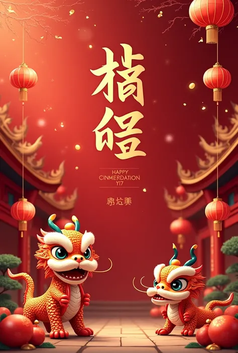 Create a photo wish happy  Chinese new year but below want put company logo