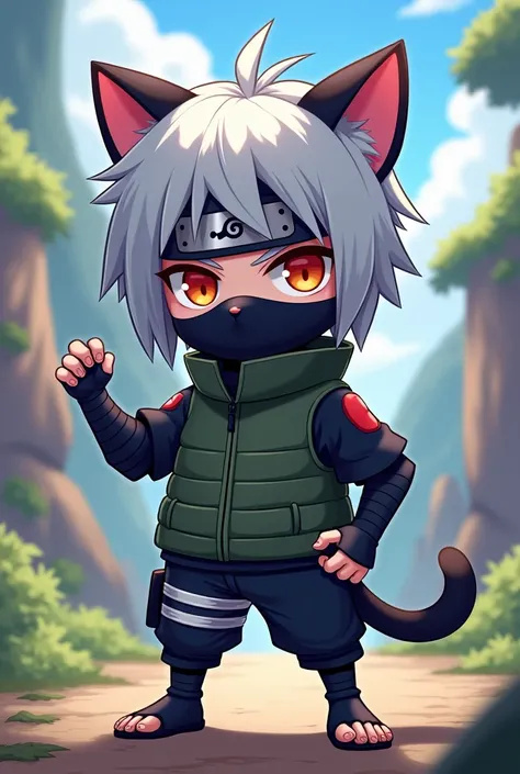 CREATE A CARTOMM—STYLE CHARACTER WITH Kakashi'S CAT'S CHEST HEAD (da Garena free fire)