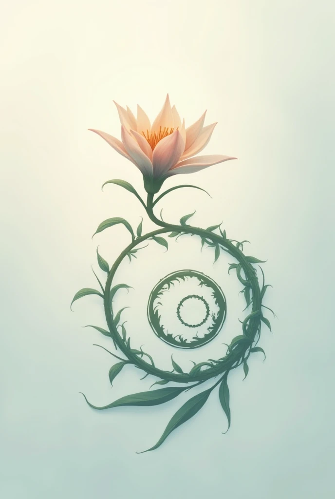 Create a symbol by merging the image of a flower and a spiral