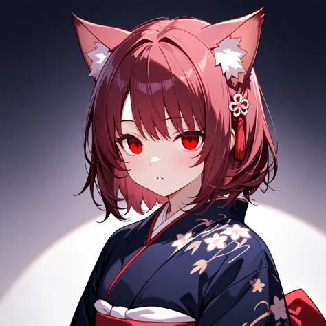  high definition, high definition ,Cat ear beauty, kimono, Dark Atmosphere 