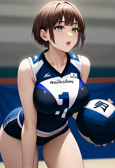  (  beautiful breasts) ((  detailed eyes )),  excellent anatomy, masterpiece,   top quality of talks ,   is present,  

Big Breasts ,  Show accurately  , ((   sleeveless volleyball uniform))　 Show Black Bras  　 {best quality}, {very aesthetic}, {ultra-deta...