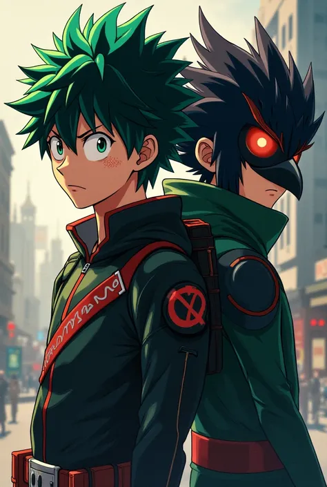 Image of Izuku Midoriya and Tokoyami characters from My Hero Academia 