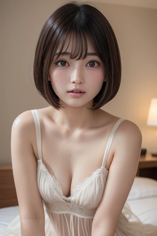 (8k， top quality， RAW photos in the loop，超 high resolution， high resolution，  attention to detail ，  attention to detail ，超 high resolution)，(((Very  beautiful girl)))，( negligee )，  realistic atmosphere，【Image Center， cute girl，Young Face，baby face， Japan...