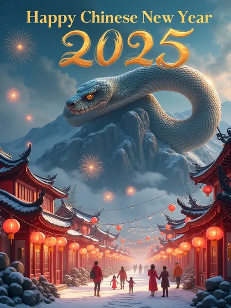 **Prompt for Text-to-Image Generator:**

"Create a stunning, lifelike photo capturing the essence of Chinese New Year 2025, the Year of the Snake. The scene features a massive, real-life snake with intricate, iridescent scales, coiled powerfully around a r...