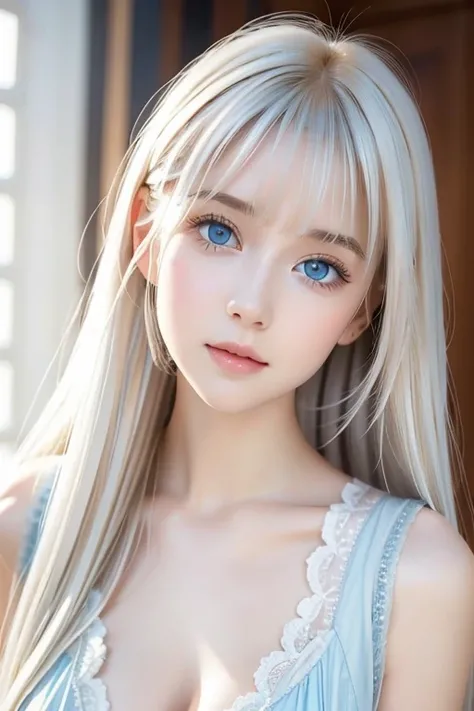  portrait、School uniform、 young, shiny, radiant white shiny skin、first time々 and innocent 、The best young beauty 、Blonde reflection、piper peri ,  bright blond hair with dazzling highlights 、 Shiny, Bright Shiny Hair ,、 super long silky straight hair 、輝く美しい...